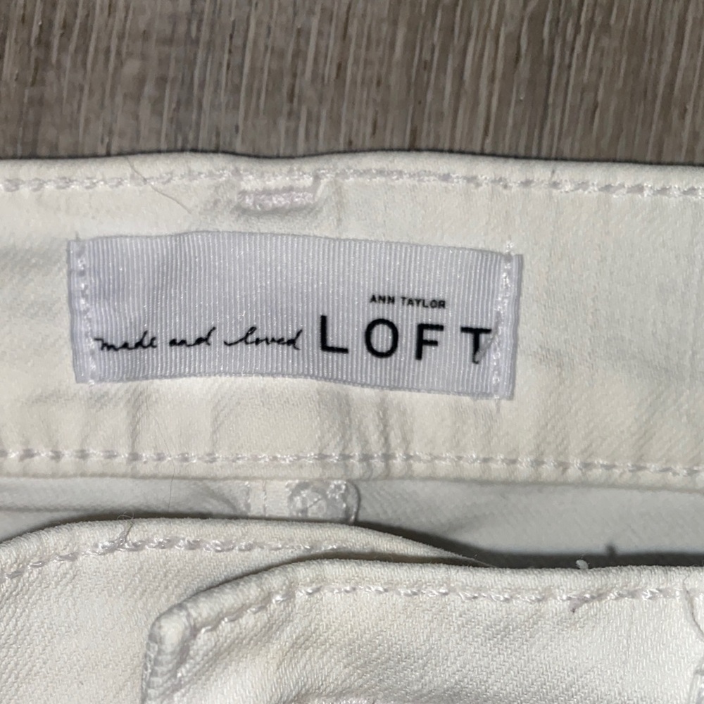 LOFT Cream Denim Pants - Picture 2 of 4